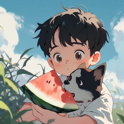 吃瓜群众漫画人物二次元,漫画中的趣味与智慧