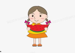 动漫女孩吃瓜背影,动漫女孩的悠闲午后时光